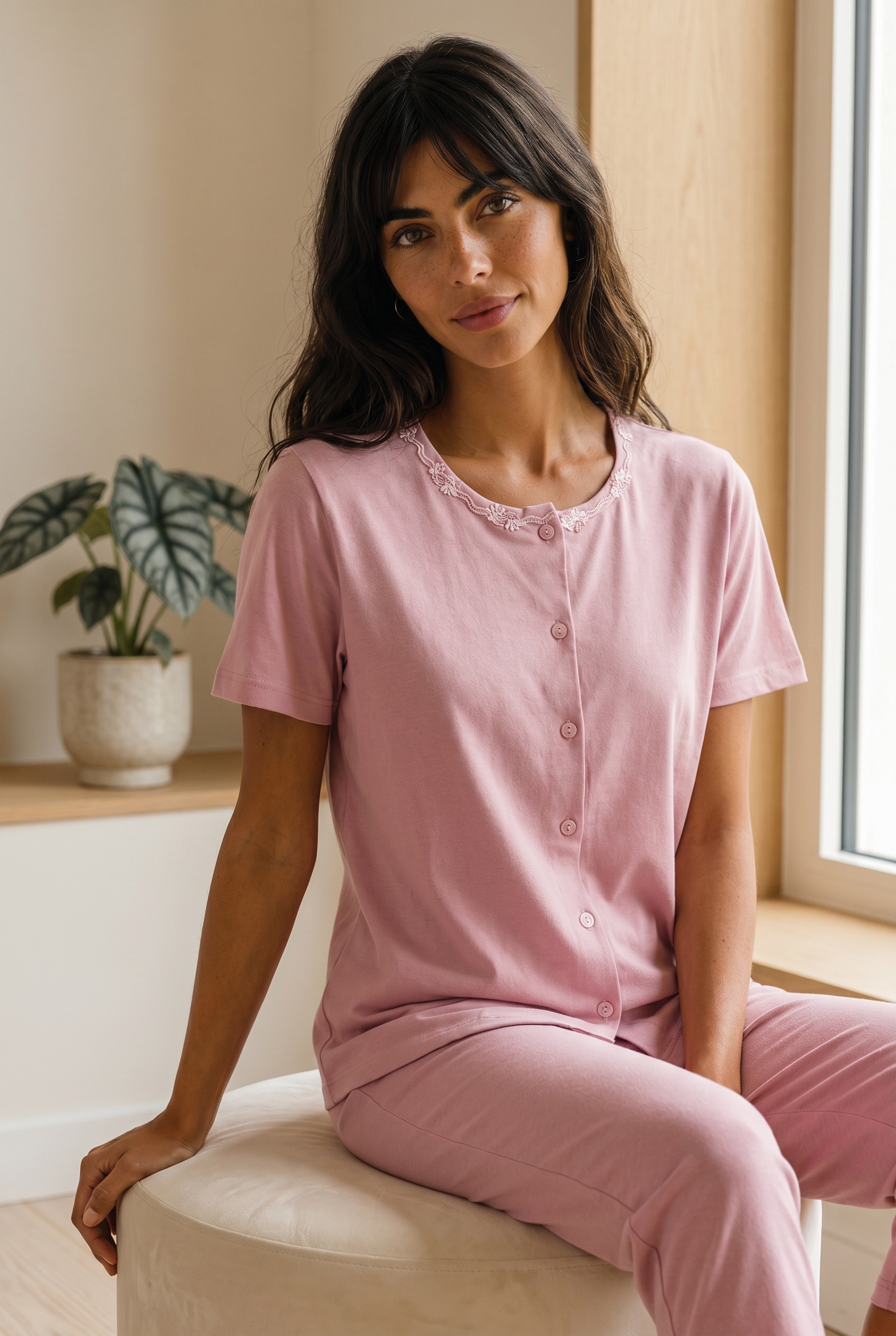 Andra — Pink set — dettaglio tessuto