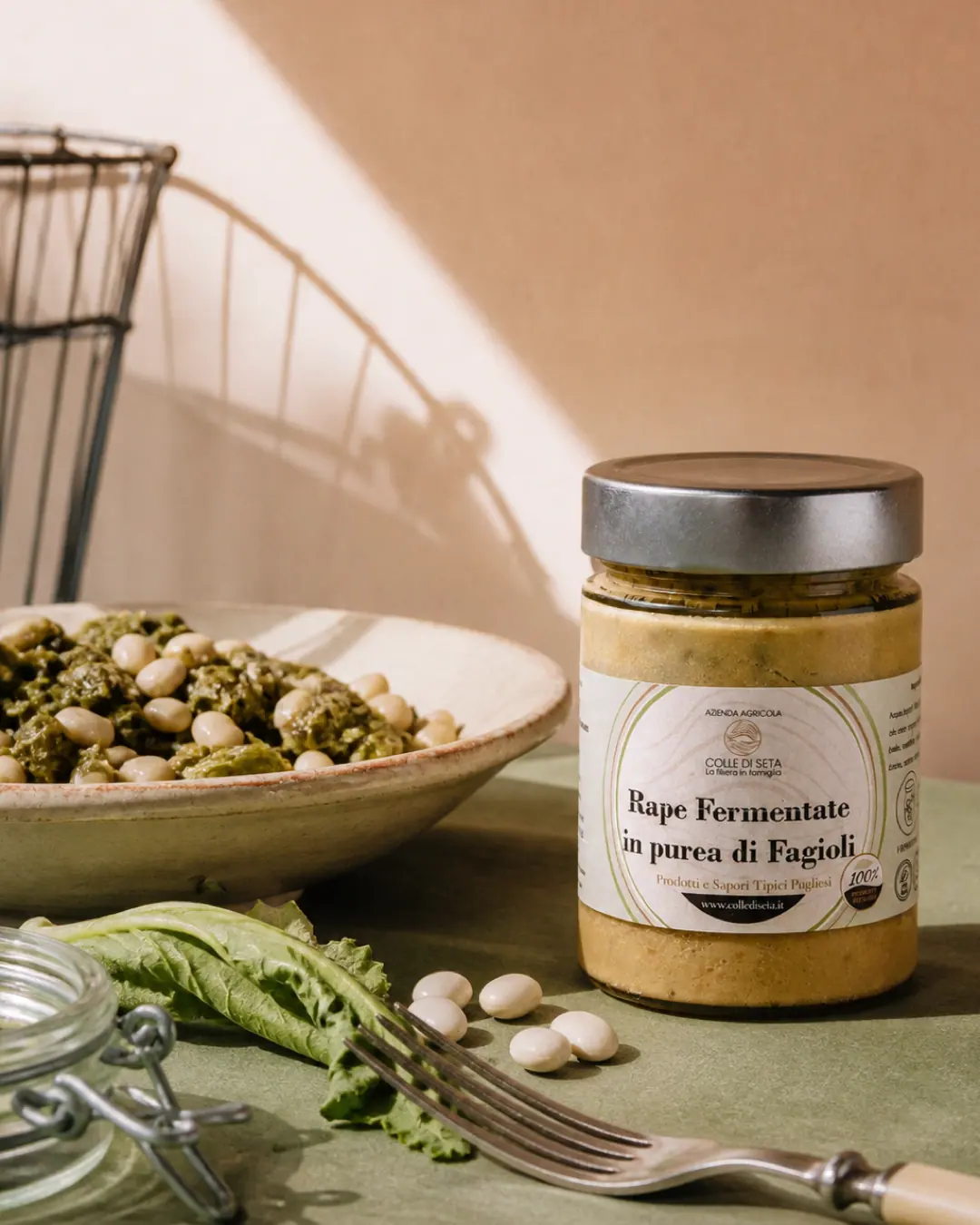 Colle di Seta — Rape fermentate fagioli — luce naturale
