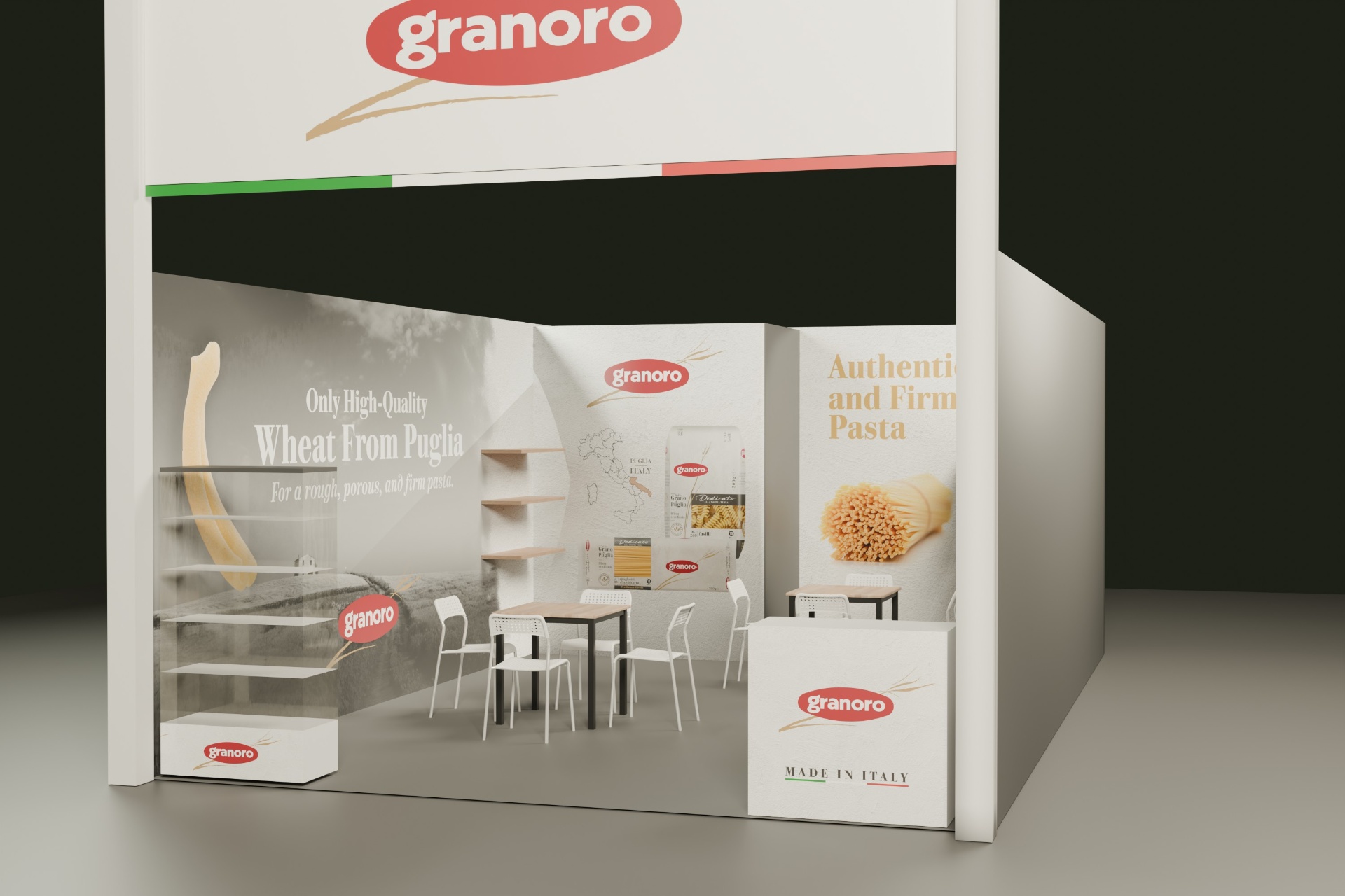 Stand Granoro ad Anuga Colonia 2025 - Panoramica con insegna