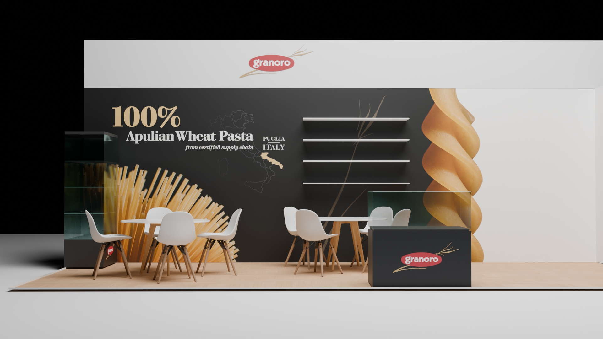 Stand Granoro a Gulfood Dubai 2026 - Vista frontale completa